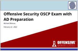 Offensive Security OSCP Exam with AD Preparation by Michael Mancao