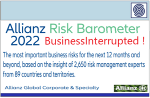 Allianz 2022 Risk Barometer – The most important business risks for the next 12 months and beyond, based on the insight of 2,650 risk management experts from 89 countries and territories.