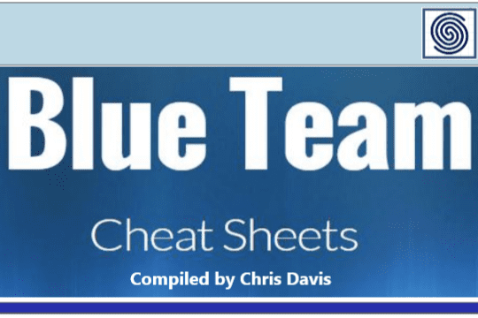 Blue Team Cheat Sheets by Chris Davis