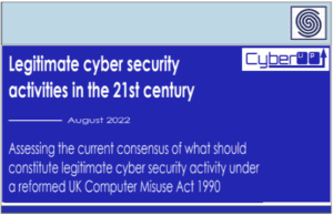 Legitimate Cyber Security Activities in the 21st Century by CyberUP