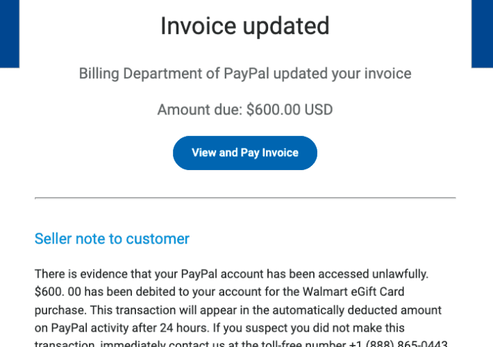 PayPal Phishing Scam Uses Invoices Sent Via PayPal