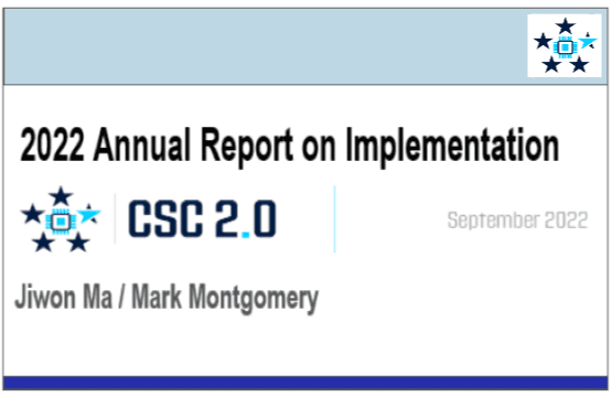 2022 Annual Report on Implementation – CSC 2.0 by Jiwon Ma – Mark Montgomery