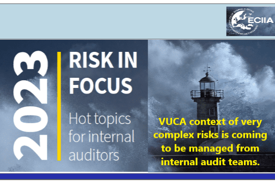 2023 RISK IN FOCUS – Hot topics for internal auditors by ECIIA – VUCA context of very complex risks is coming to the world of internal audit by European Confederation of Institutes of Internal Auditing