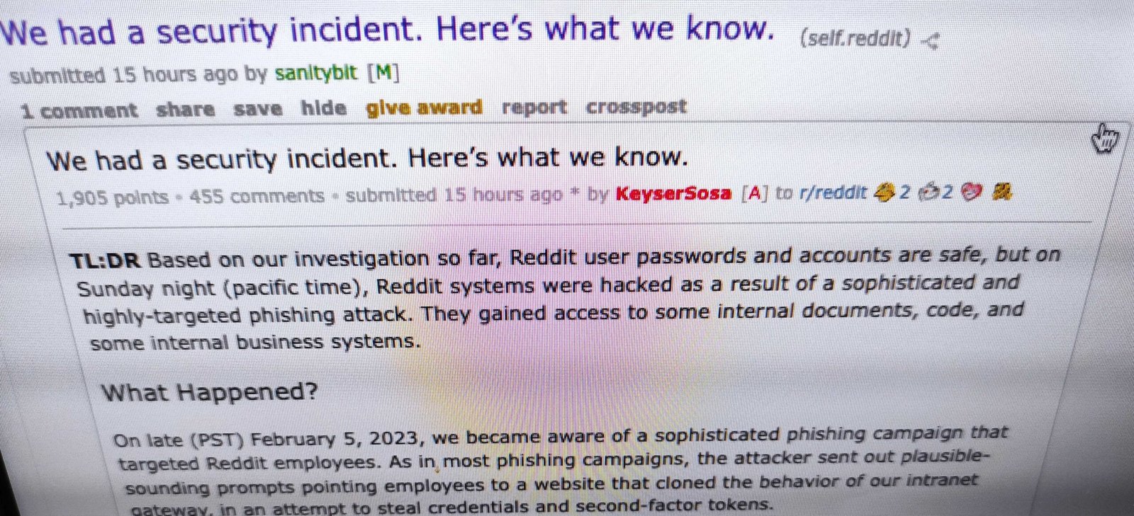 Ransomware Gang Takes Credit for February Reddit Hack – Source: www.securityweek.com