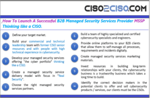 How To Launch A Successful B2B Managed Security Services Provider MSSP Thinking like a CISO