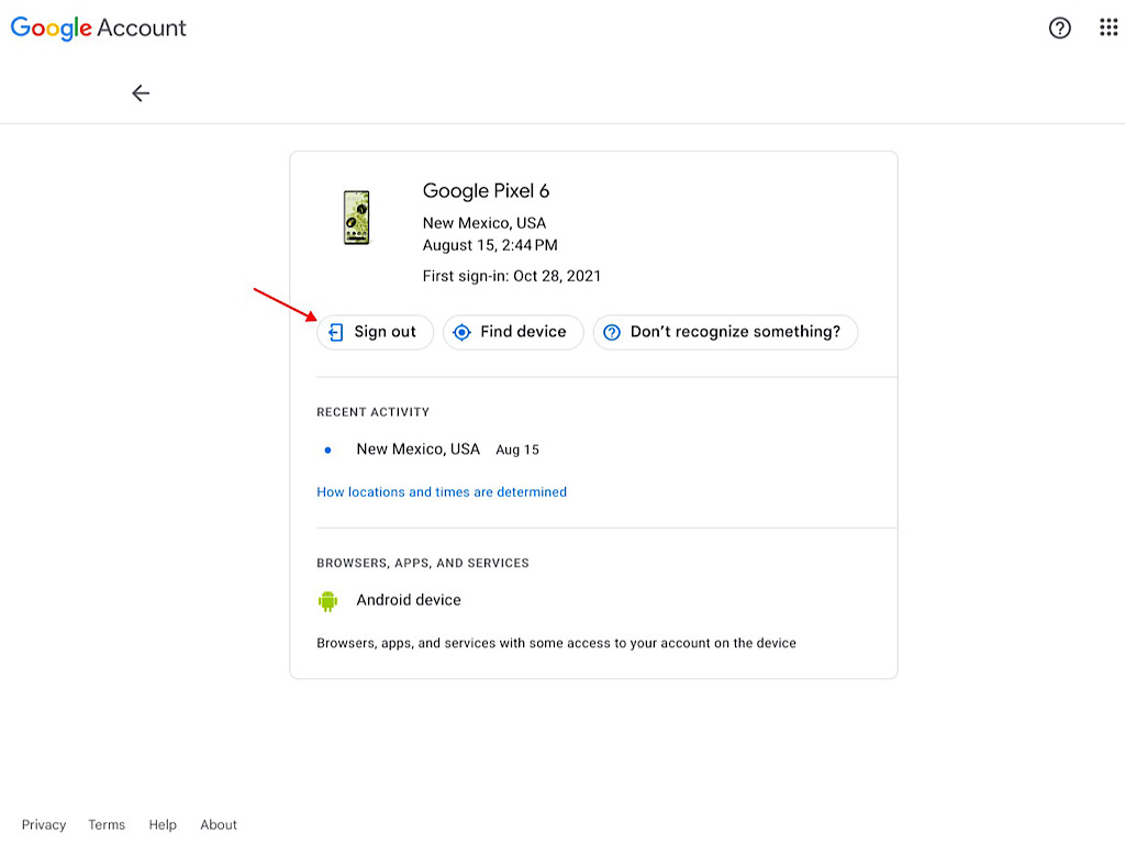 How to Remove a Lost Device From Your Google Account – Source: www.techrepublic.com