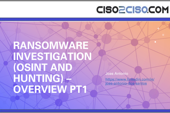 Ransomware Investigation osint and hunting Overview PT1