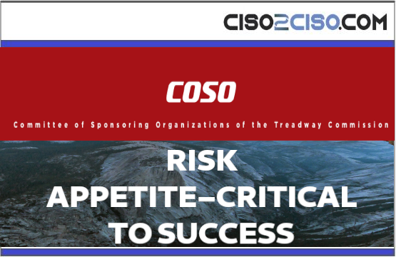 COSO Guidance Risk Appetite Critical to Success