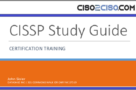 CISSP Study GuideCERTIFICATION TRAINING