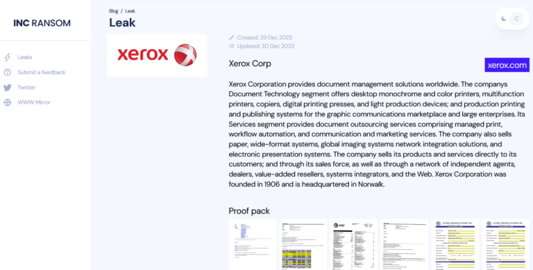 inc-ransom-ransomware-gang-claims-to-have-breached-xerox-corp-–-source:-securityaffairs.com