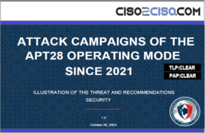 ATTACK CAMPAIGNS OF THE APT28 OPERATING MODE