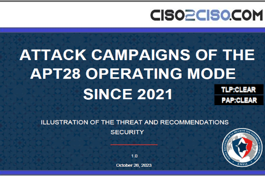 ATTACK CAMPAIGNS OF THE APT28 OPERATING MODE