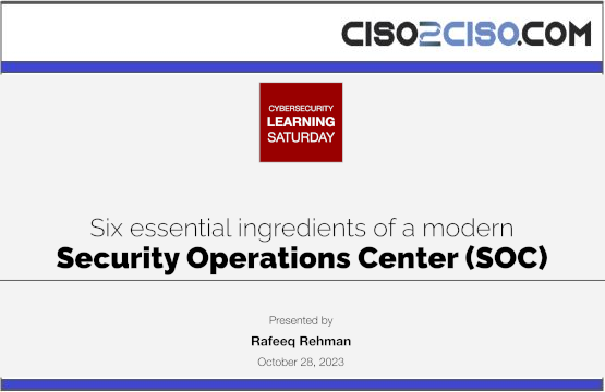 Six essential ingredients of a modern Security Operations Center (SOC)
