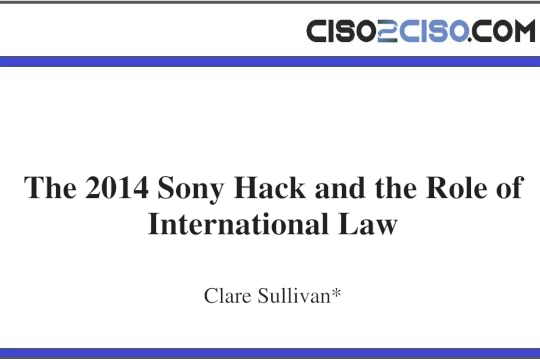 The 2014 Sony Hack and the Role of International Law