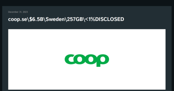 Cactus RANSOMWARE gang hit the Swedish retail and grocery provider Coop – Source: securityaffairs.com