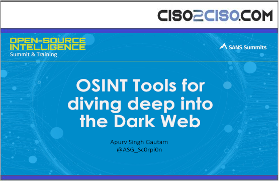 OSINT Tools for diving deep in to the Dark Web