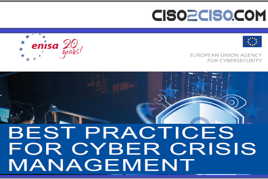 BEST PRACTICES FOR CYBER CRISIS MANAGEMENT