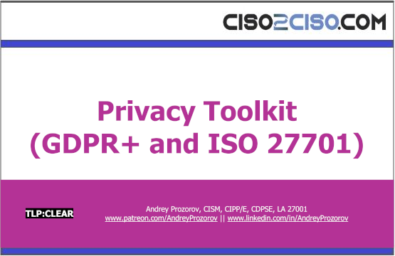 Privacy Toolkit (GDPR+ and ISO 27701)