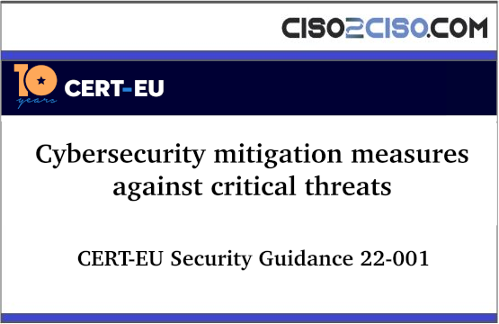 Cybersecurity mitigation measures against critical threats