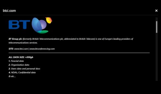 Telecom Giant BT Group Hit by Black Basta Ransomware – Source:hackread.com