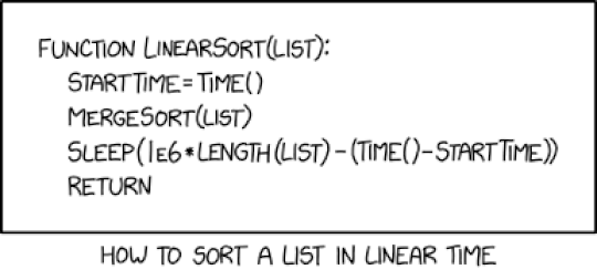 Randall Munroe’s XKCD ‘Linear Sort’ – Source: securityboulevard.com