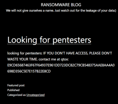 MedusaLocker ransomware group is looking for pentesters – Source: securityaffairs.com