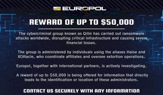 Europol Denies $50K Reward for Qilin Ransomware, Calls It a Scam – Source:hackread.com