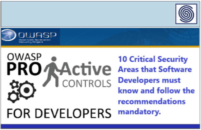 OWASP PRO Active Controls for Developers v. 3 - 10 Critical Security Areas where developers must know and follow the recommendatios mandatory